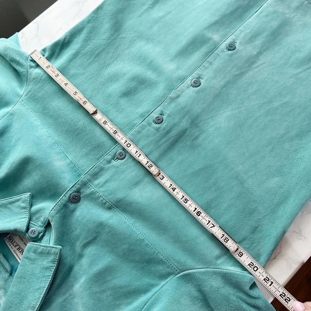 Pendleton Turquoise Blue Genuine Suede Shacket Shirt Jacket Womens‎ Size Medium